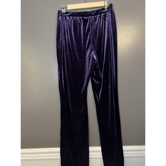 Ambrielle Pants Womens Medium Purple Velvet Velour Sleep Lounge Pull On Stretch - Picture 4 of 8